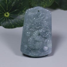 Certified Green 100 Natural Grade A Jade Jadeite Fine Pendant Dragon 631510