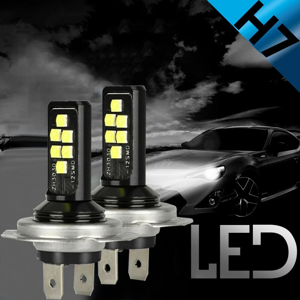H7 LED Light Car Headlight Lamp Bulb High Low Beam 240W 6000K Kit Lamp Universal - Image 3 of 4