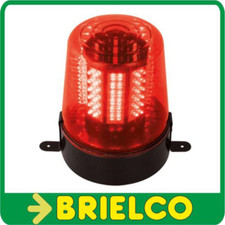 LUZ ROTATIVA ROJA 108 LEDS ALIMENTACION 12V Y ALIMENTADOR PARA 220VAC BD515