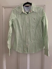 Tommy Hilfiger Long Sleeve White With Green Striped Shirt 