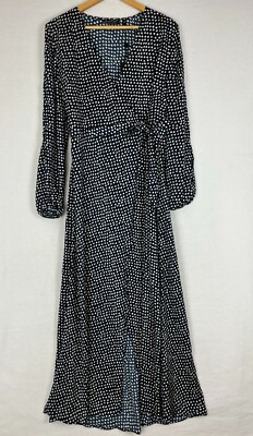The Fifth Label Womens Dress Size XL Painted Polkadots Party Next Door Wrap Tie