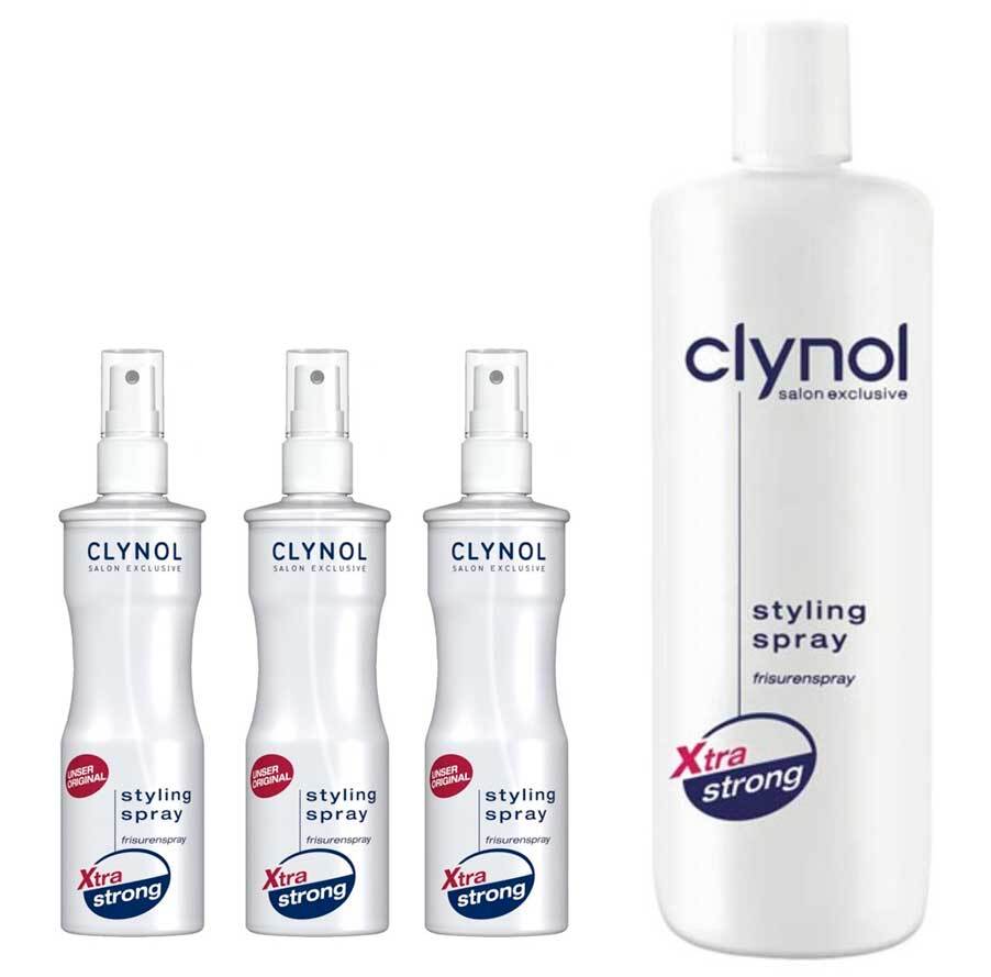 Набор спреев для укладки Clynol 3 х 250 мл + 1 х 1000 мл Nachfüllflasche - Очень сильный