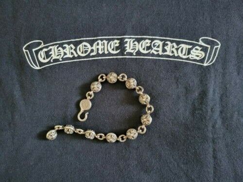 Chrome Hearts Cross Ball Chain Bracelet Sterling Silver 925 Chrome Hearts Cross Ball Chain Bracelet Sterling Silver 925
