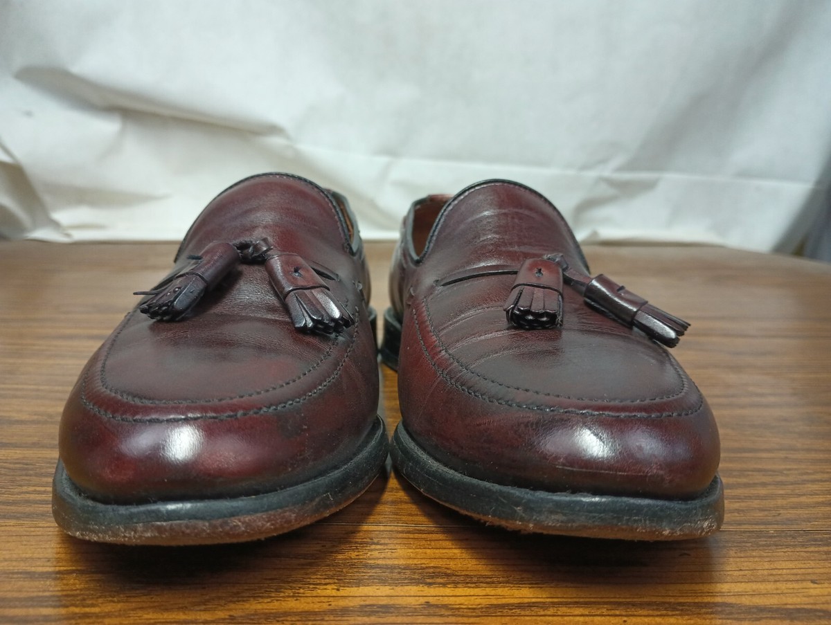 ALLEN EDMONDS Men Loafers Grayson 9.5 D Burgundy Slip-On 