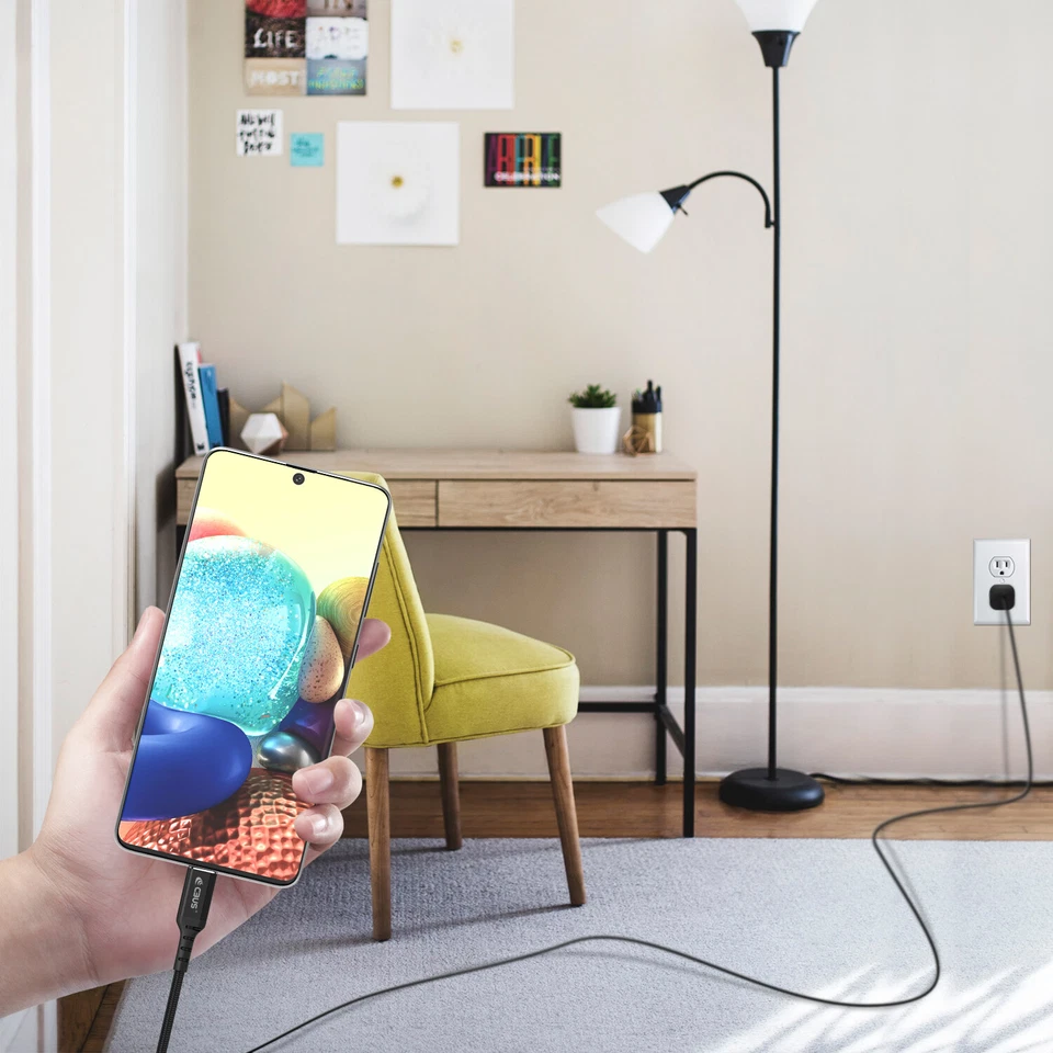 20W Fast Charger Cube + 10ft Cable for Samsung Galaxy S23/S22/S21/Plus/Ultra/FE - Image 3 of 4