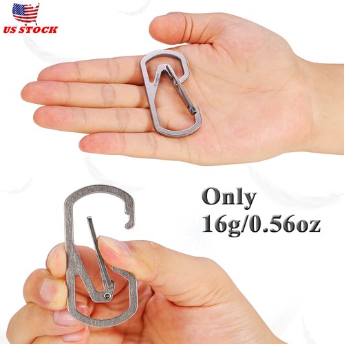 TOMSHOO Titanium Carabiner Key Chain Holder Large capacity Double-loop I7Y6 - Picture 3 of 11