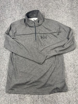 Helly Hansen Men's Pullover Size Large Heather Gray Midlayers 1/2 Zip