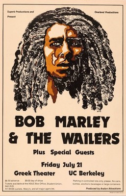 Bob Marley & Wailers 1978 Kaya Era Berkeley, CA Framed Concert Poster