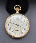 VINTAGE ILLINOIS GOLD FILLED OPEN FACE 17 JEWELS SWING OUT MOVEMENT POCKET WATCH
