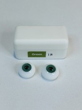 Tallina's Handblown Glass Doll Eyes Green Size 18 Realistic Replacement Pair