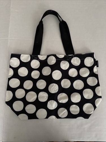 Uniqlo Marimekko Design White Polkadot Black Tote Bag