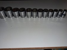 Snap-on TW Series 1/2” Drive Standard Socket Lot SAE USA 12pc Mechanic