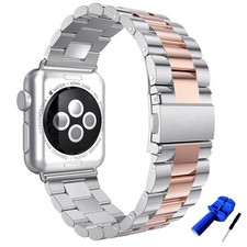 HUANLONG Three Band Solid 38/40/41/42mm Series 11-1/SE , Silver/Rose Gold