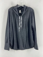Members Mark Womens Charcoal Gray Outdoor Pullover Drawstring Top Sweatshirt XL