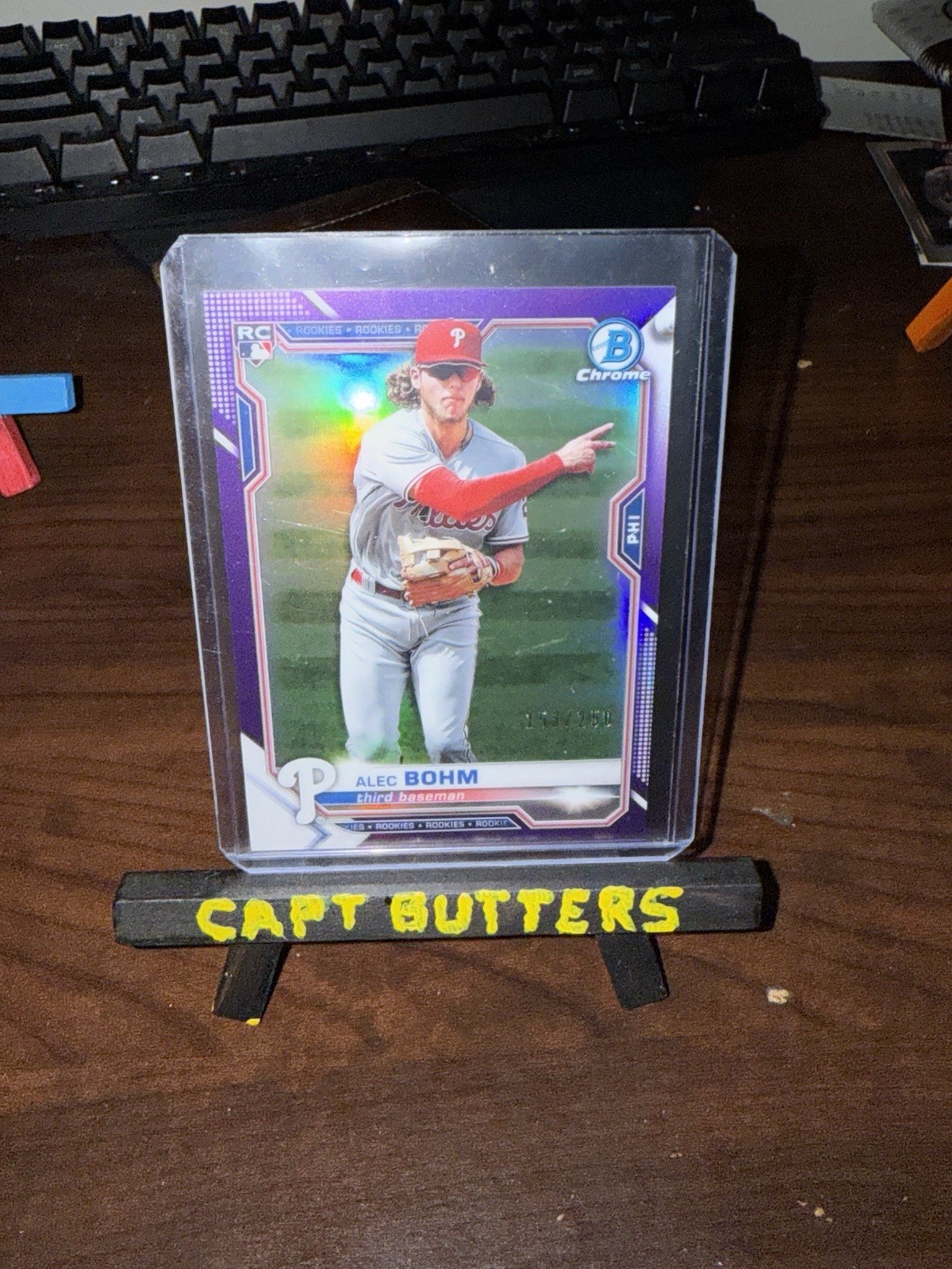 2021 Bowman Chrome - Alec Bohm #94 Purple Refractor /250 (RC)