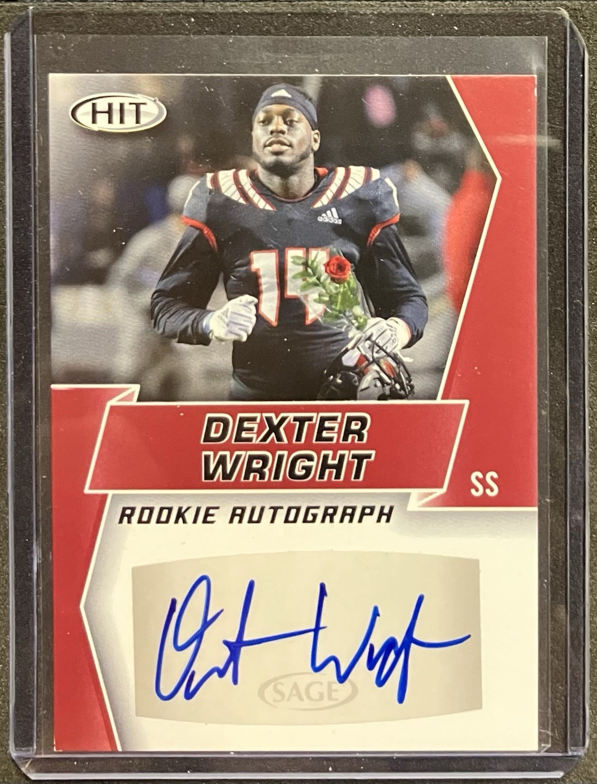 2019 Sage Hit Premier Draft - Rookie Autographs Dexter Wright #A84 Red (AU, RC)