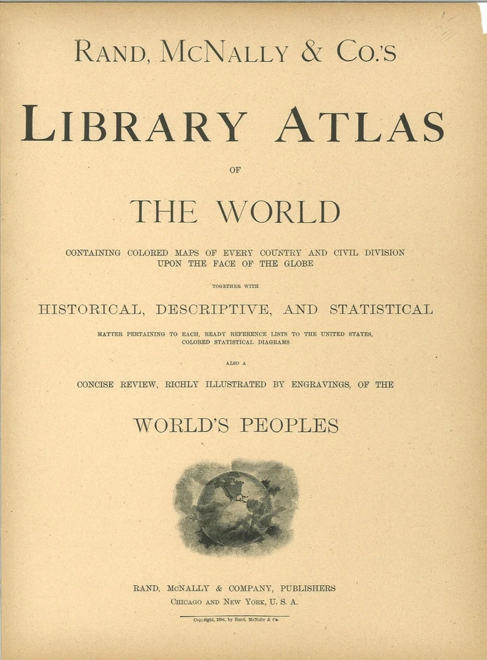 1894 Map of the CARIBBEAN Fm 1894 Rand-McNally Library Atlas SEE PICs & DESCRIP - Image 2 of 2