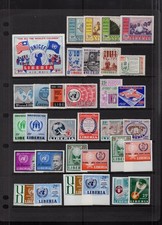 Libéria 1954-74 Sélection de Sets + 16 Feuillets Souvenir MNH UN Related