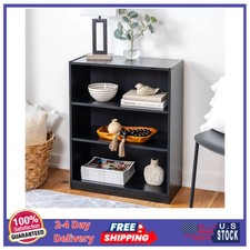 Mainstays 3 Shelf Bookcase with Adjustable Shelves True Black Oak