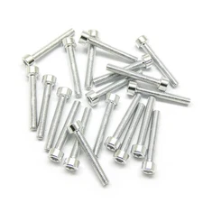 20pcs M3x20mm Socket Head Cap Screws Anodized 6063 Aluminum Hex Socket (Silver)