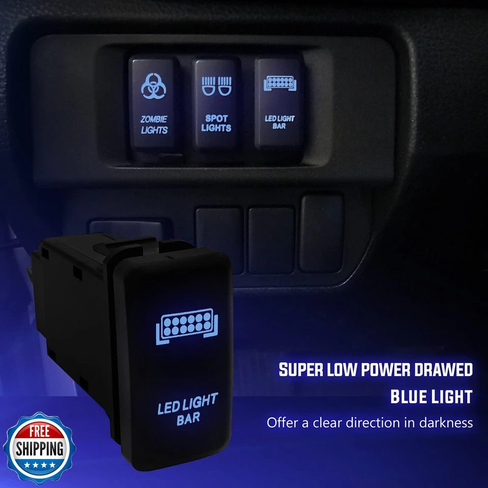 WeiSen LED Push Switch with Blue Backlight, Toyota Compatible, 3A/13V ON-OFF - Image 2 of 4