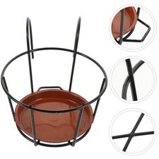 3 Sets Iron Flowerpot Storage Rack Hanging Flower Rack Plant Holder Black Red