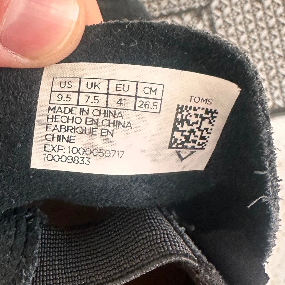 TOMS Alpargata de Gamuza Negra Zapatos Sin Cordones para Mujer Talla 9.5 Informales Foto 3 de 4