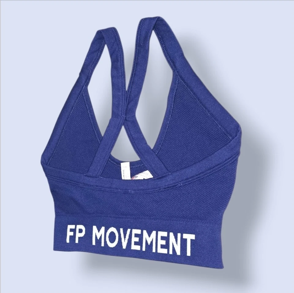 Free People - Long Haul Logo Bra, Black Grape, Size XS/S - Image 2 of 3