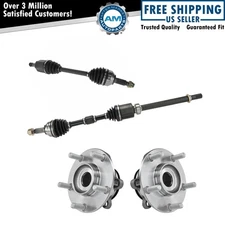 Front CV Axle Shafts & Wheel Hub Bearing Assemblies Set of 4 for Sentra Rogue