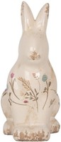 Clayre & Eef 6CE1958M Deko Kaninchen Beige Rosa Keramik 13X10X21 Cm
