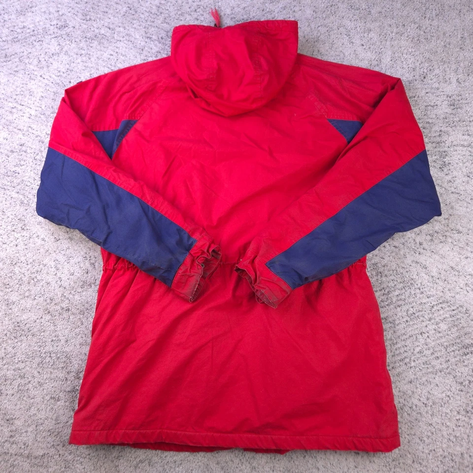 Chaqueta De Colección Polo Ralph Lauren Para Hombre Mediana Forrada con Capucha *DEFECTOS* Cintura Cintada Roja Foto 3 de 4