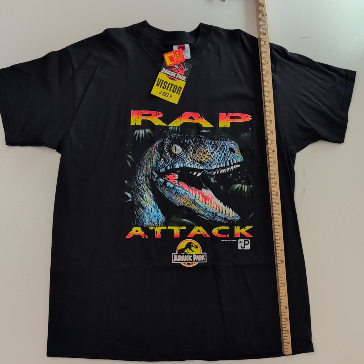 Jurassic Park RAP ATTACK Tシャツ XL Vintage Jurassic Park 1993 Shirt Rap Attack XLarge NWT | eBay