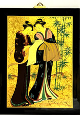 Japanisches Wandbild Geisha – Bijin-ga Stil – hochglänzend– handgefertigte Kunst