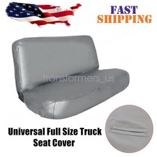Universal Pu Synthetic Leather Full Size Bench Truck Seat Cover Gray Deluxe