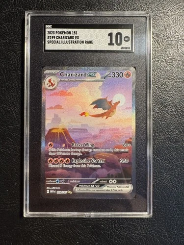 POKEMON 151 CHARIZARD EX SPECIAL ILLUSTRATION RARE #199 - SGC 10