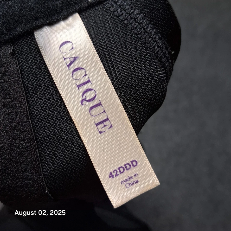 Sujetador Cacique Mujer Talla 42 DDD Negro Push Up Acolchado Con Aros Foto 3 de 4