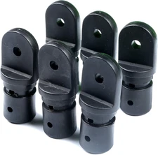 Boat Bimini Fittings Top Cover Cap Eye End Nylon Black Pack of 6 Black