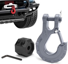 3/8" Winch Hook & Winch Cable Hook Stopper Sets, Heavy Duty Grade 70 Grey