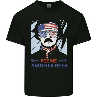 Poe Me Another Beer Lustig Edgar Alkohol Herren Leichte Baumwolle T-Shirt