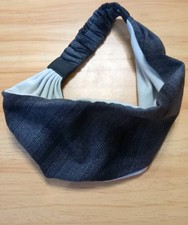 Lululemon Bang Buster Headband Reversible Gray Black Striped Wide Hair Band