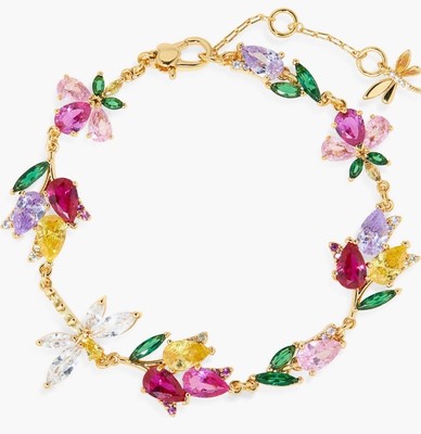 NWT Kate Spade Greenhouse Floral Bracelet Gold Tone Multi | eBay display picture 1