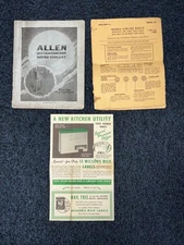 Vintage Manuals And Parts List Allen Coolers, Wards Airline Radio, Wilsons Milk