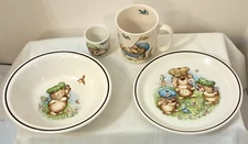 4 PIECE ENGLISH IRONSTONE CHILDRENS  BREAKFAST SET BY BARRATTS OF STAFFORDSHIRE