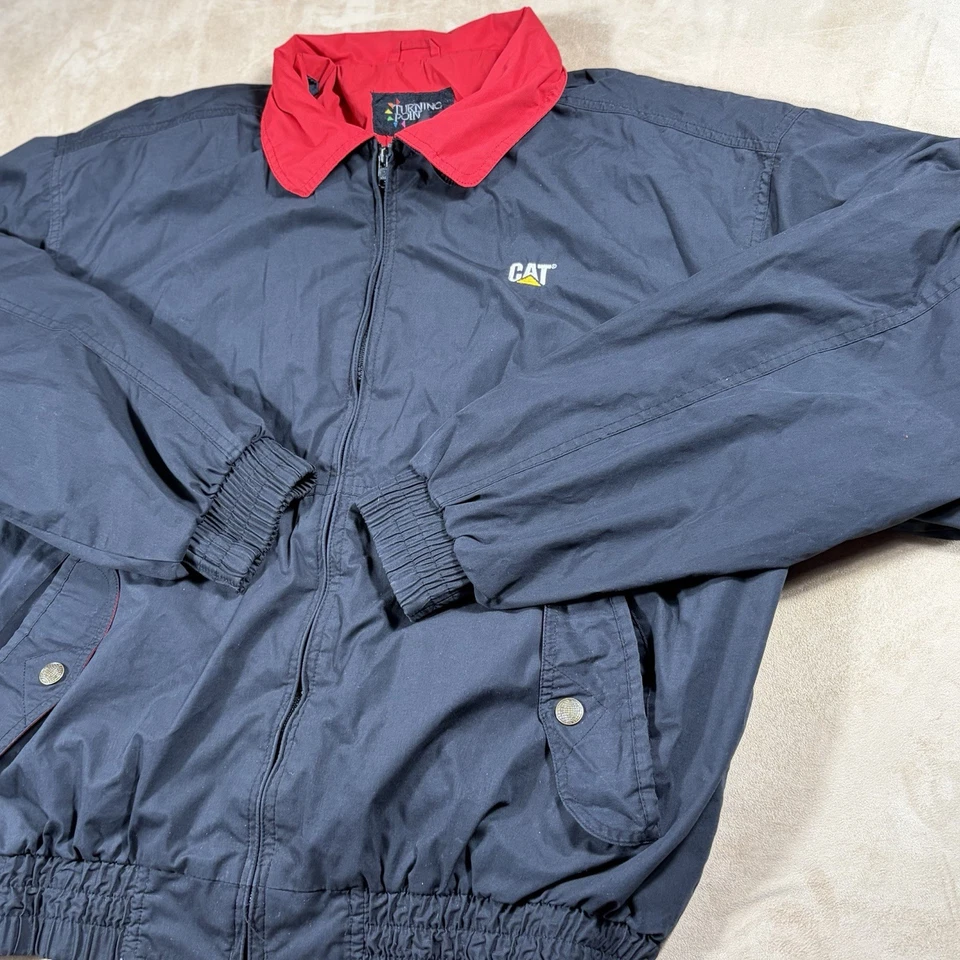 Vintage Turning Point Cat Windbreaker Men’s Xl Jacket Full Zip Caterpillar - Image 4 of 4