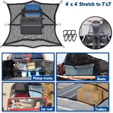 Double Layer Truck Cargo Net 4x4 To 7x7 For Pickup Trailer Suv Atv Utv Boat