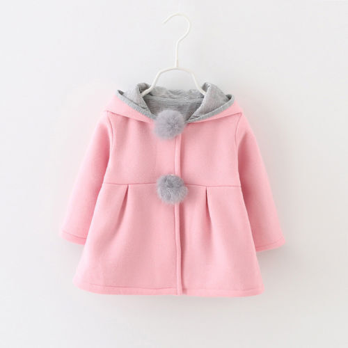 Newborn Toddler Kids Girls Rabbit Ear Hooded Coats Winter Warm Jacket Outwear♡ - Picture 13 of 13
