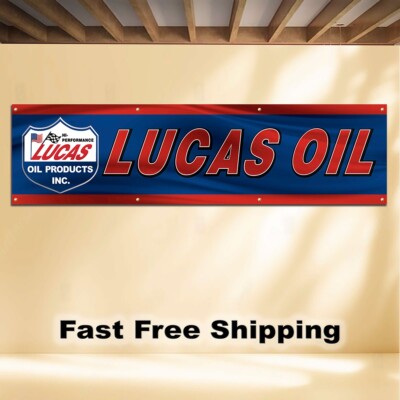 LUCAS OIL 2'X8' BANNER FLAG OILZUM SINCLAIR QUAKER STATE