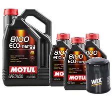 8L Motul 8100 ECO-NERGY 5W30 Wix Filter Motor Oil Change Kit API SL