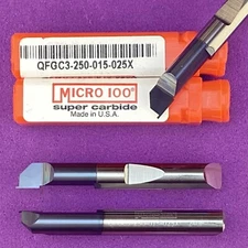 MICRO 100  QFGC3 -250-015-025X  Carbide Face Grooving Bar WOC .015”🎯Machinist