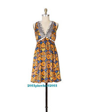 Rare! 2 Anthropologie Tracy Reese Geometric Silk Coin "Currency Dress" $298